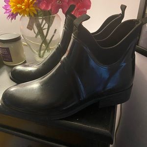 Nine West Black rain booties.